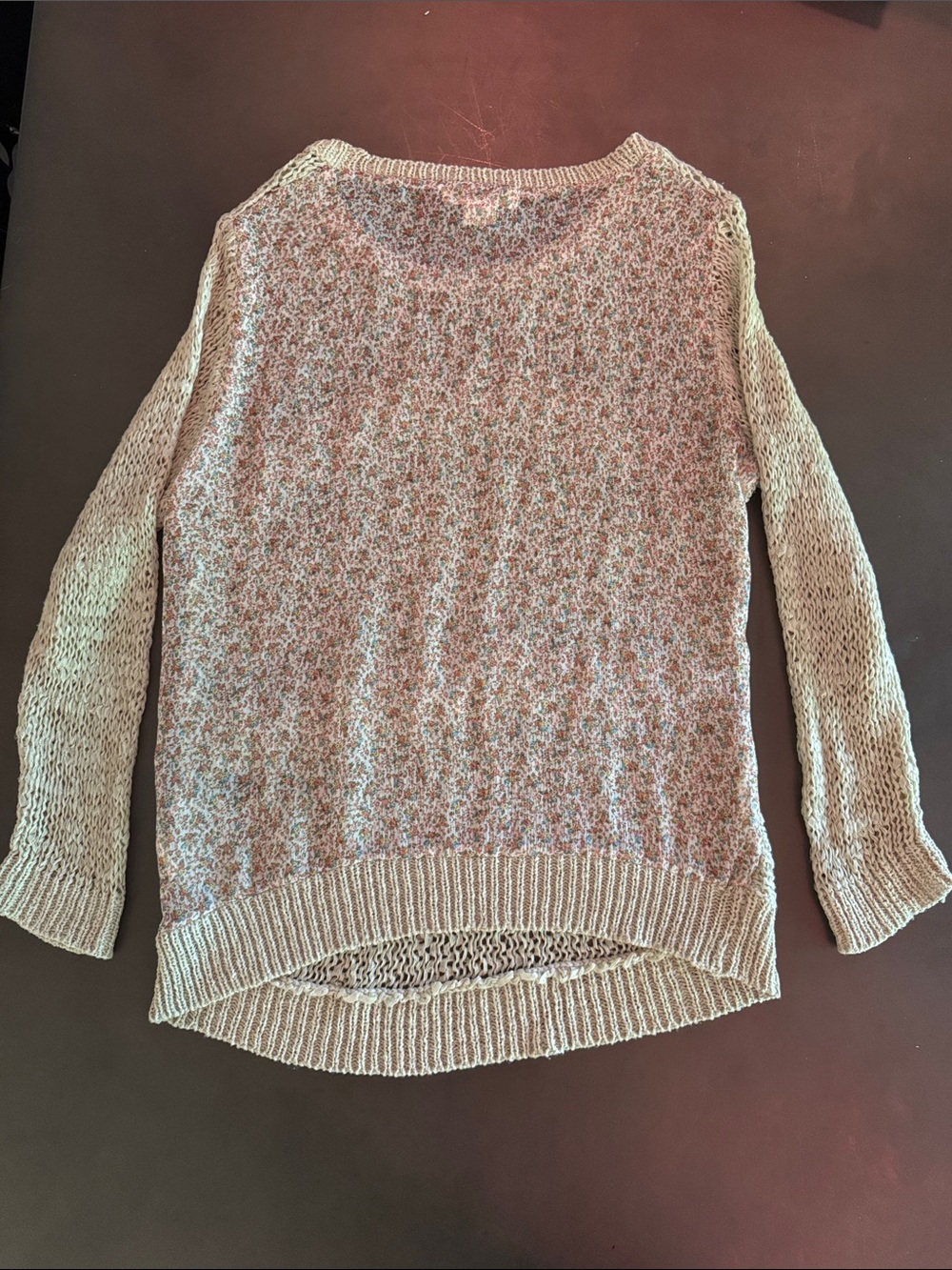 Staring at Stars Blush Open-Weave Crewneck Sweater - Picture 2 of 5